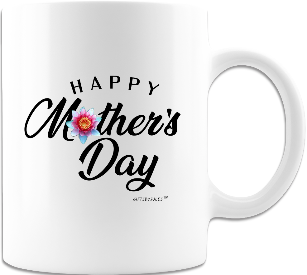 Happy Mother's day- Lotus- Zen - -Mug - Coffee Mug - White- Gifts for Mothers Day- For Mom- Mothers- Mama