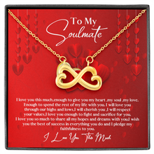 Load image into Gallery viewer, (My Soulmate)- I Love You This Much -I Love You till The End Of Time -Heart-Shape Infinity Necklace
