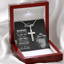 Load image into Gallery viewer, Gifts For My Daughter -With Love Your Mom -Stainless Cross Necklace -With Message Cards
