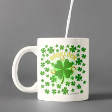 Load image into Gallery viewer, Good Luck Clover Leaf -Horseshoe Luck -St Patrick&#39;s Day - Funny Coffee mug-White 11oz and 15oz -Ceramic Good-Luck Horseshoe and Four Leaves Clover -Lucky Clover Mugs
