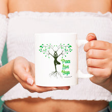 Load image into Gallery viewer, Peace love Yoga -Mug - White- Coffee Mug - Zen
