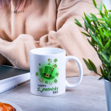 Load image into Gallery viewer, St Patrick&#39;s Day - Funny Coffee mug-White 11oz and 15oz -Ceramic Good-Luck Horseshoe and Four Leaves Clover -Lucky Clover Mugs
