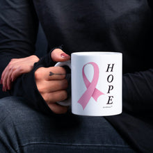 Load image into Gallery viewer, Hope -Breast Cancer -Survivor -Fighter- Strength - White Coffee Mug - White Cup
