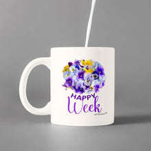 Load image into Gallery viewer, Happy Week -Pansies Flowers -Mug - Coffee Mug - White
