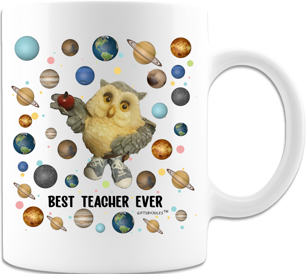 Best Teacher Ever Gifts For Teacher - - Coffee Mug - White- Back to School -Solar -Teach -Teachers Gifts- Christmas -Birthdays - For All Occasion