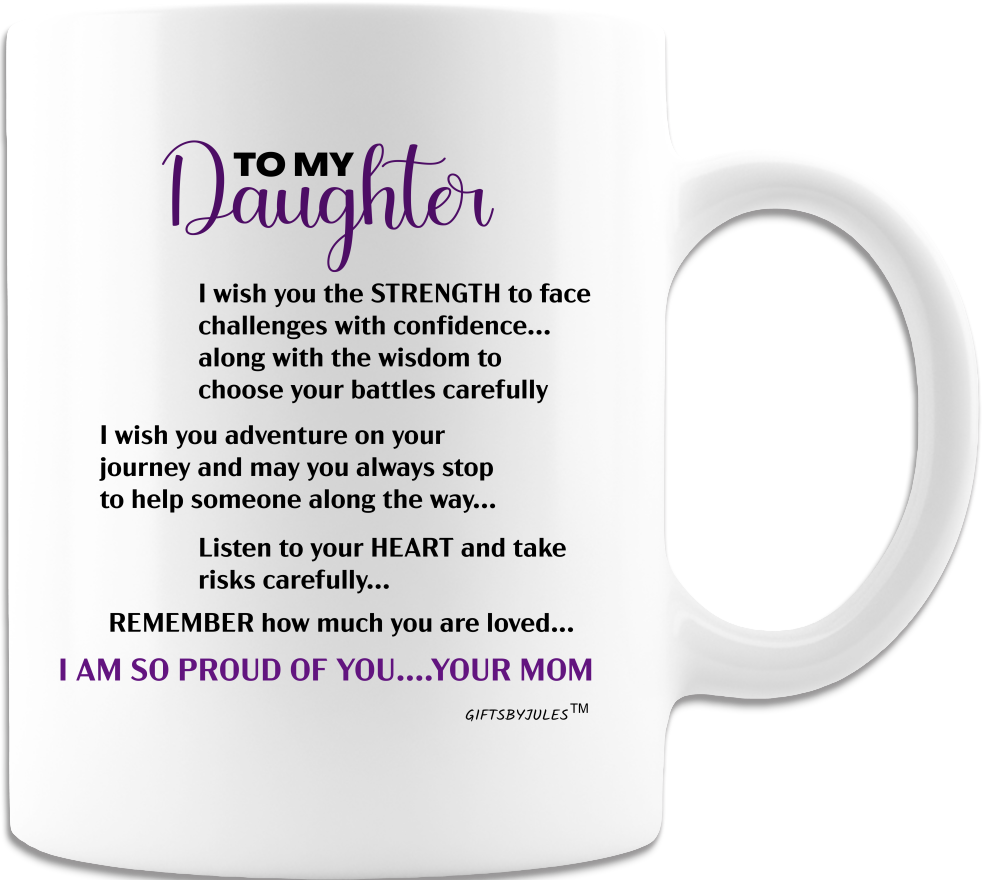 To My Daughter Remember How Much You're Loved I'm So Proud Of You -Love Your Mom- Coffee Mug - White