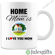 Load image into Gallery viewer, Home Is Where Mom Is- I love you Mom -Coffee Mug- Novelty Gift- For Any Occasion .

