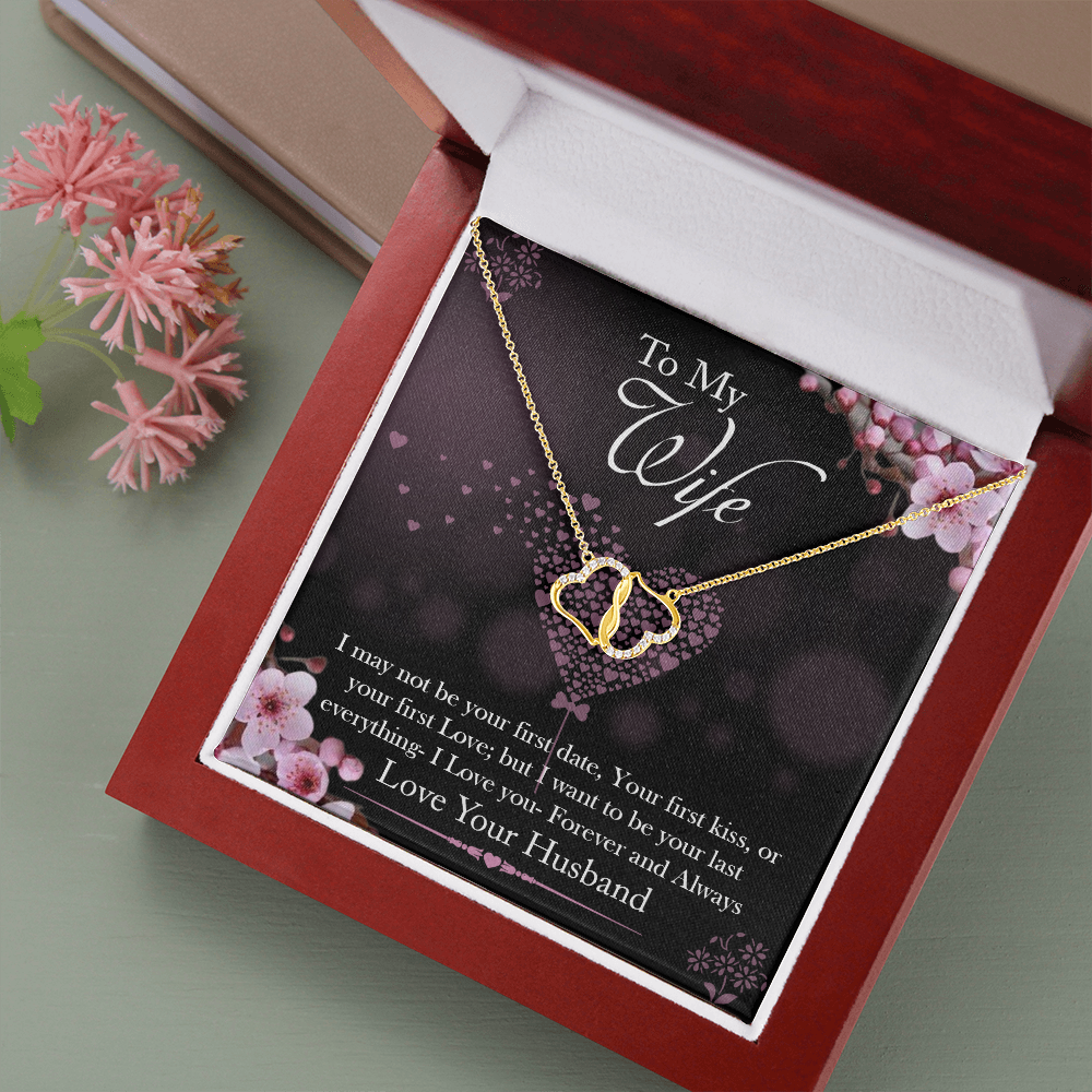 To My Wife - I Love Forever Love You -Everlasting Heart Necklace