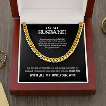 Load image into Gallery viewer, To My Husband -With All  My Love-Your Wife- Cuban Link Chain Necklace
