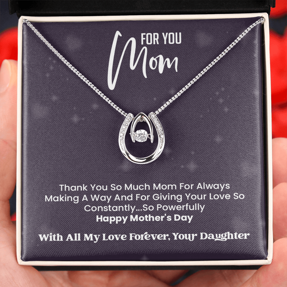 Lucky Necklace for my Mom -From Your Daughter - With Love -Happy Mother's day- Mom