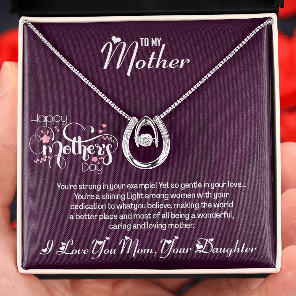 To My Mother On Mother's day-Lucky Pendant Necklace - From Your Daughter with Love.