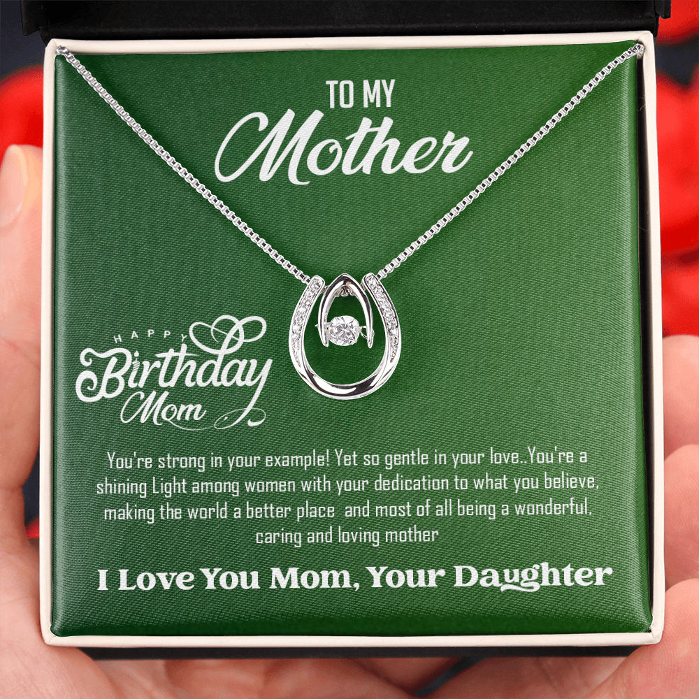 Happy Birthday Mom -Lucky Pendant Necklace  With Love Your Daughter