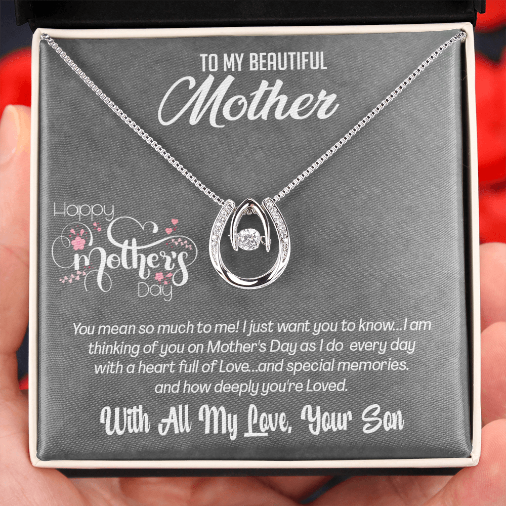 Happy Mother's day -Lucky Pendant Necklace-From Your Son