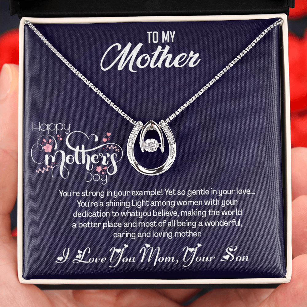 Lucky Pendant Necklace -To My Mother on Mother's day -Love Your Son