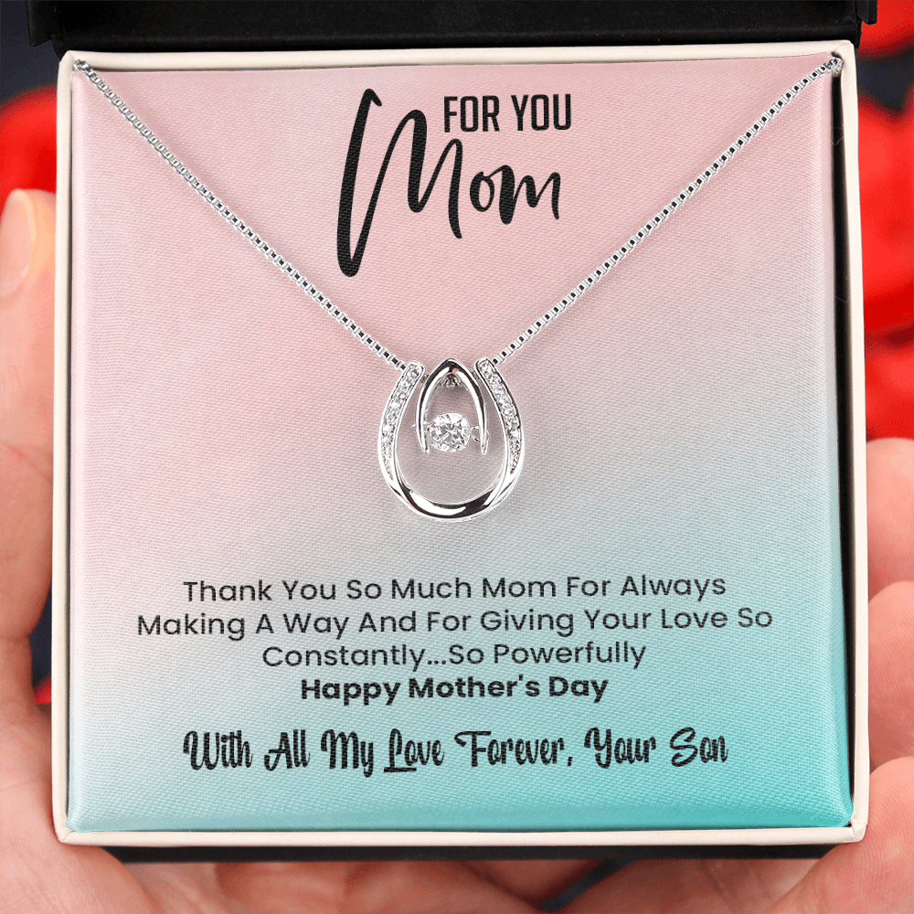 Happy Mother's day -With All My Love Forever -You Son -Lucky Pendant Necklace