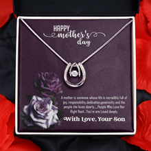 Load image into Gallery viewer, Happy Mother&#39;s day Mom -with Love From your Son- Lucky Pendant Necklace -I am lucky to have you as my Mother

