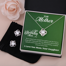 Load image into Gallery viewer, Happy Birthday Mom-Love Knot Earring and Necklace Set - For A beautiful Mother- With Love Your Daughter
