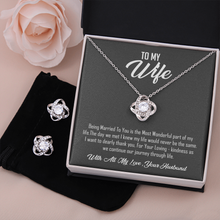 Load image into Gallery viewer, To My Wife-With Love Your Husband -Love Knot Earring &amp; Necklace Set
