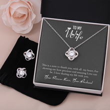 Load image into Gallery viewer, To My Wife -Your Forever Love -Your Husband-Love Knot Earring &amp; Necklace Set
