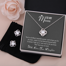Load image into Gallery viewer, To My Mom-With Love Your Daughter-Love Knot Earrings &amp; Necklace Set
