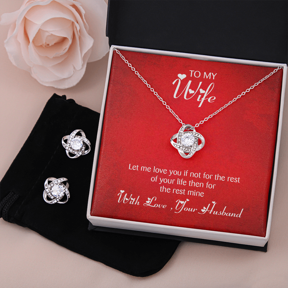 Love Knot -Earring and Necklace Set-To My Wife With Love Your Husband