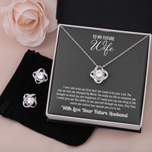 Load image into Gallery viewer, To My Future Wife- With Love Your Future Husband-Love Knot Earring And Necklace Set
