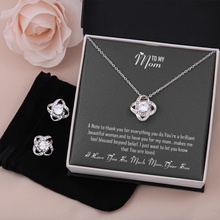 Load image into Gallery viewer, To My Mom-I Love You So Much Mom-Your Son- Love Knot Earring And Necklace Set

