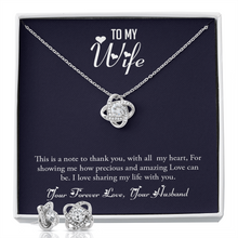 Load image into Gallery viewer, To My Wife-Your Forever Love Your Husband -The Love Knot Earring and Necklace Set
