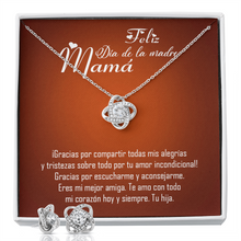 Load image into Gallery viewer, (Feliz dia de la Madre-Mama ) Love Knot Earring and Necklace Set
