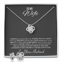Load image into Gallery viewer, To My Wife-With Love -Your Husband Love Knot Earring And Necklace Set
