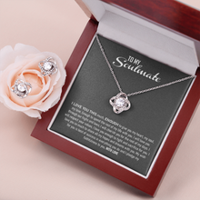 Load image into Gallery viewer, To My Soulmate-I Love You This Much-With Love Your Soulmate-Love Knot Earring And Necklace Set
