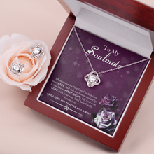 Load image into Gallery viewer, To My Soulmate-I Will Love You Forever And Always- Love Knot Earring &amp; Necklace Set
