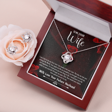 Load image into Gallery viewer, To My Future Wife -With Love Your Future Husband -Love Knot Earring  &amp; Necklace Set
