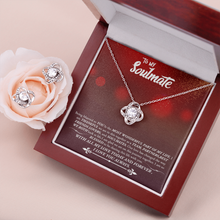 Load image into Gallery viewer, To My Soulmate-With All My Love Today And Forever -Love Knot Earring &amp; Necklace Set
