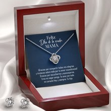 Load image into Gallery viewer, Feliz Dia de La Madre Mama (Love Knot Earring and Necklace Set)
