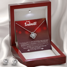 Load image into Gallery viewer, To My Soulmate-With All My Love Today And Forever -Love Knot Earring &amp; Necklace Set
