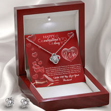 Load image into Gallery viewer, Happy Valentines Day -To My Wife-Love Knot Earring &amp; Necklace Set
