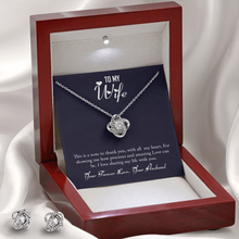 Load image into Gallery viewer, To My Wife-Your Forever Love Your Husband -The Love Knot Earring and Necklace Set
