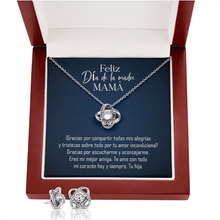 Load image into Gallery viewer, Feliz Dia de la Madre -Mama (Love knot Earring And Necklace Set)
