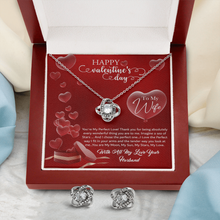 Load image into Gallery viewer, Happy Valentines Day -To My Wife-Love Knot Earring &amp; Necklace Set
