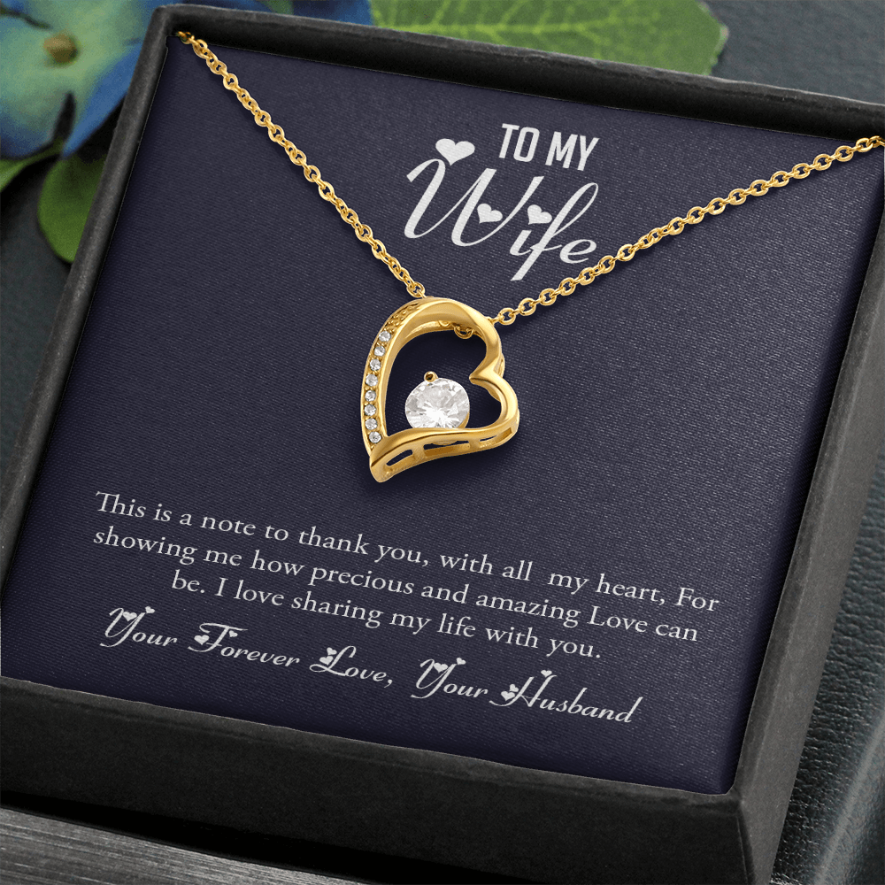 To My Wife -Your Forever Love -From Your Husband -Forever Love Necklace