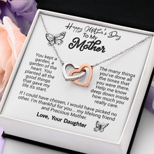 Load image into Gallery viewer, Mother&#39;s Day Gift- Interlocking Heart Necklace- With Love From Your Daughter-I Love You Mom
