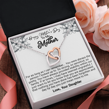 Load image into Gallery viewer, Two interlocking Heart necklace- for My Mother -on Mothers day- Love you Mom
