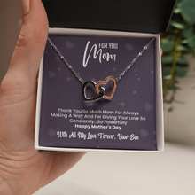 Load image into Gallery viewer, Two Hearts Necklace For Mom On Mother&#39;s day -With Love From Your Son
