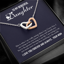 Load image into Gallery viewer, To My Daughter-I Love You Forever -Two Hearts Interlocking Necklace
