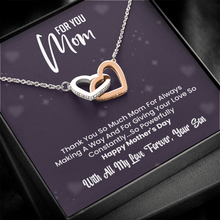 Load image into Gallery viewer, Two Hearts Necklace For Mom On Mother&#39;s day -With Love From Your Son
