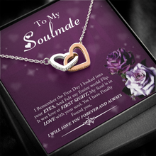 Load image into Gallery viewer, To MY Soulmate- Love At First Sight-I Will Love You Forever And Always-Two Hearts Interlocking Necklace
