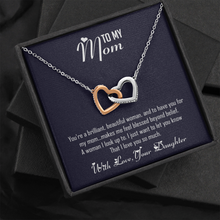 Load image into Gallery viewer, To My Mom -With Love Your Daughter -Two Hearts Interlocking Necklace
