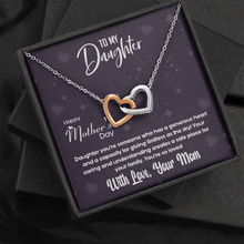 Load image into Gallery viewer, Happy Mother&#39;s day To My Daughter -Two Hearts Interlocking Necklace
