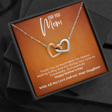Load image into Gallery viewer, Happy Mother&#39;s day  Necklace-Two Interlocking Heart Necklace -With Love Your Daughter
